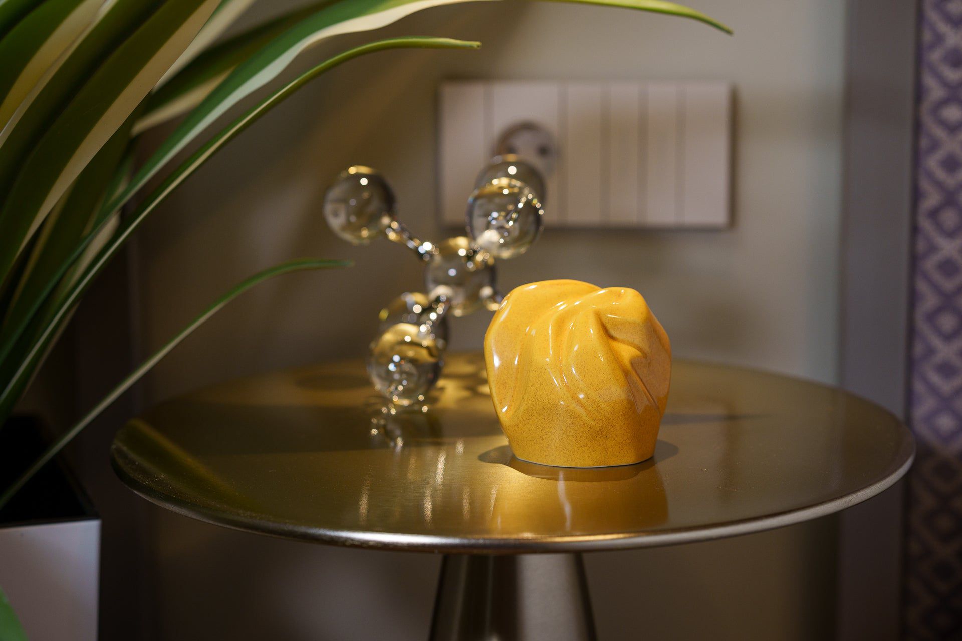 Precious Small Urn for Ashes in Amber Yellow