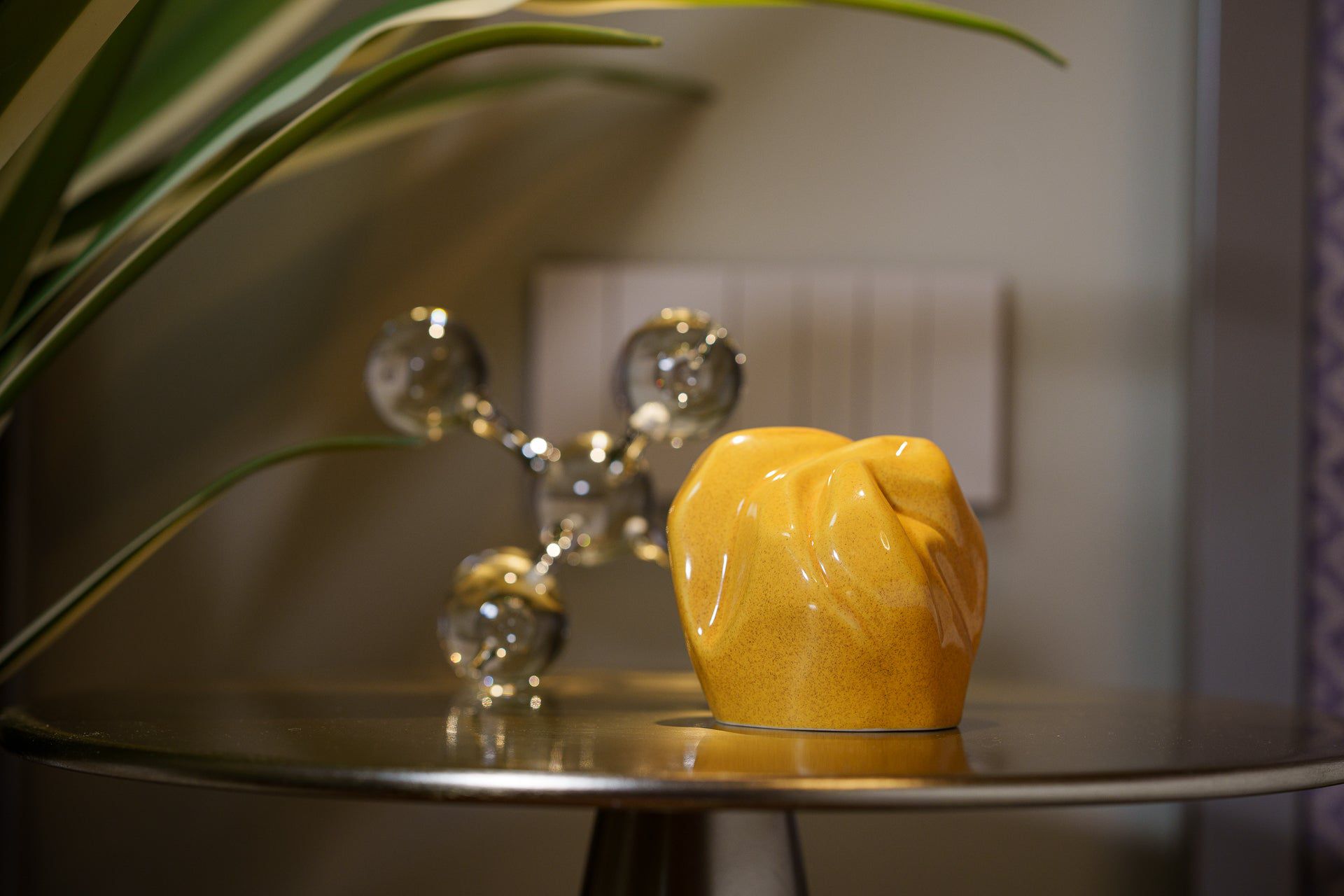 Precious Small Urn for Ashes in Amber Yellow