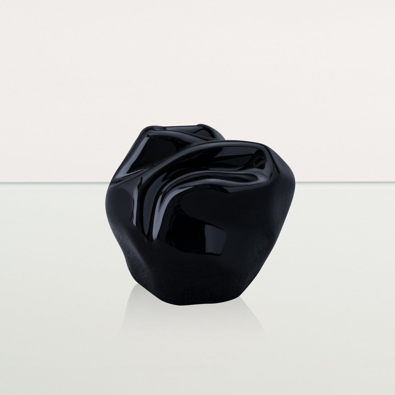 Precious Small Urn for Ashes in Glossy Black