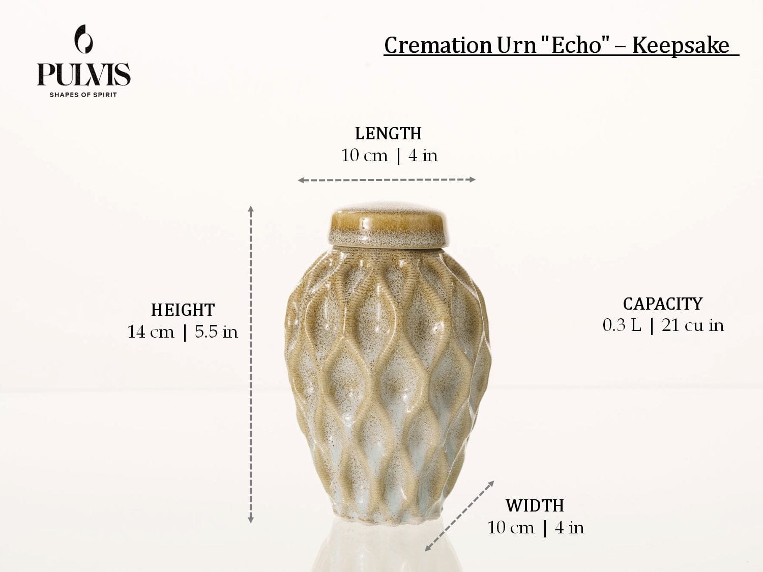 Echo Keepsake Urn for Ashes in Light Sand