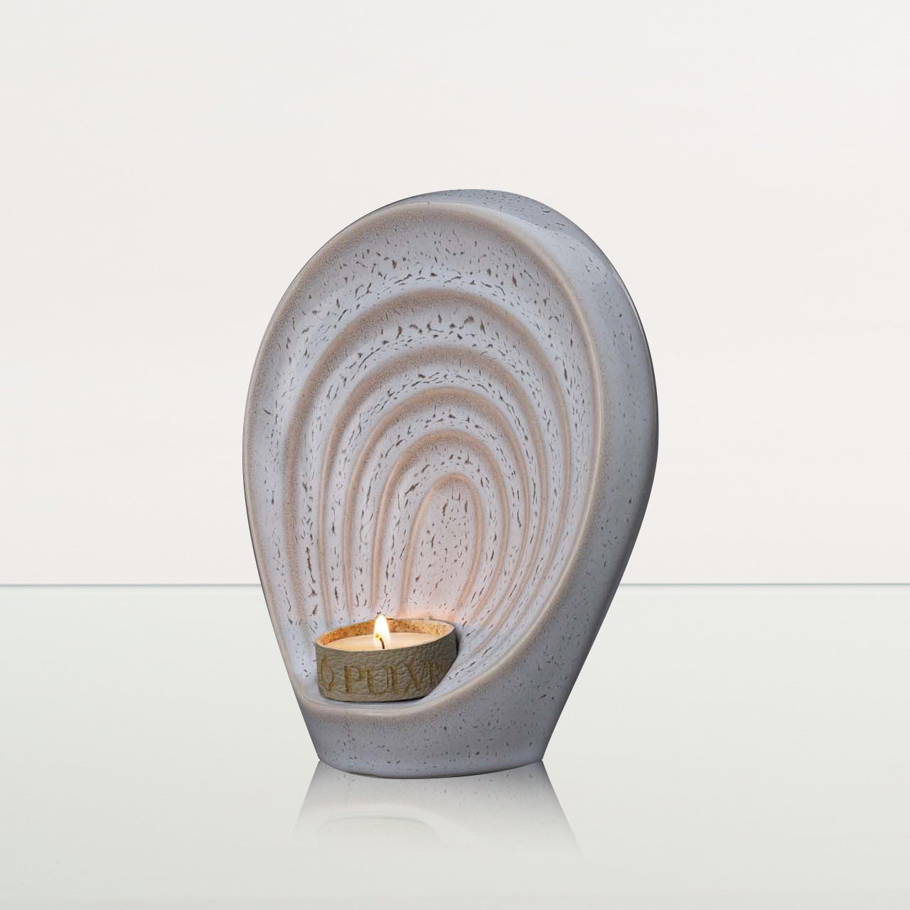 Guardian Angel Small Urn for Ashes in Beige Grey