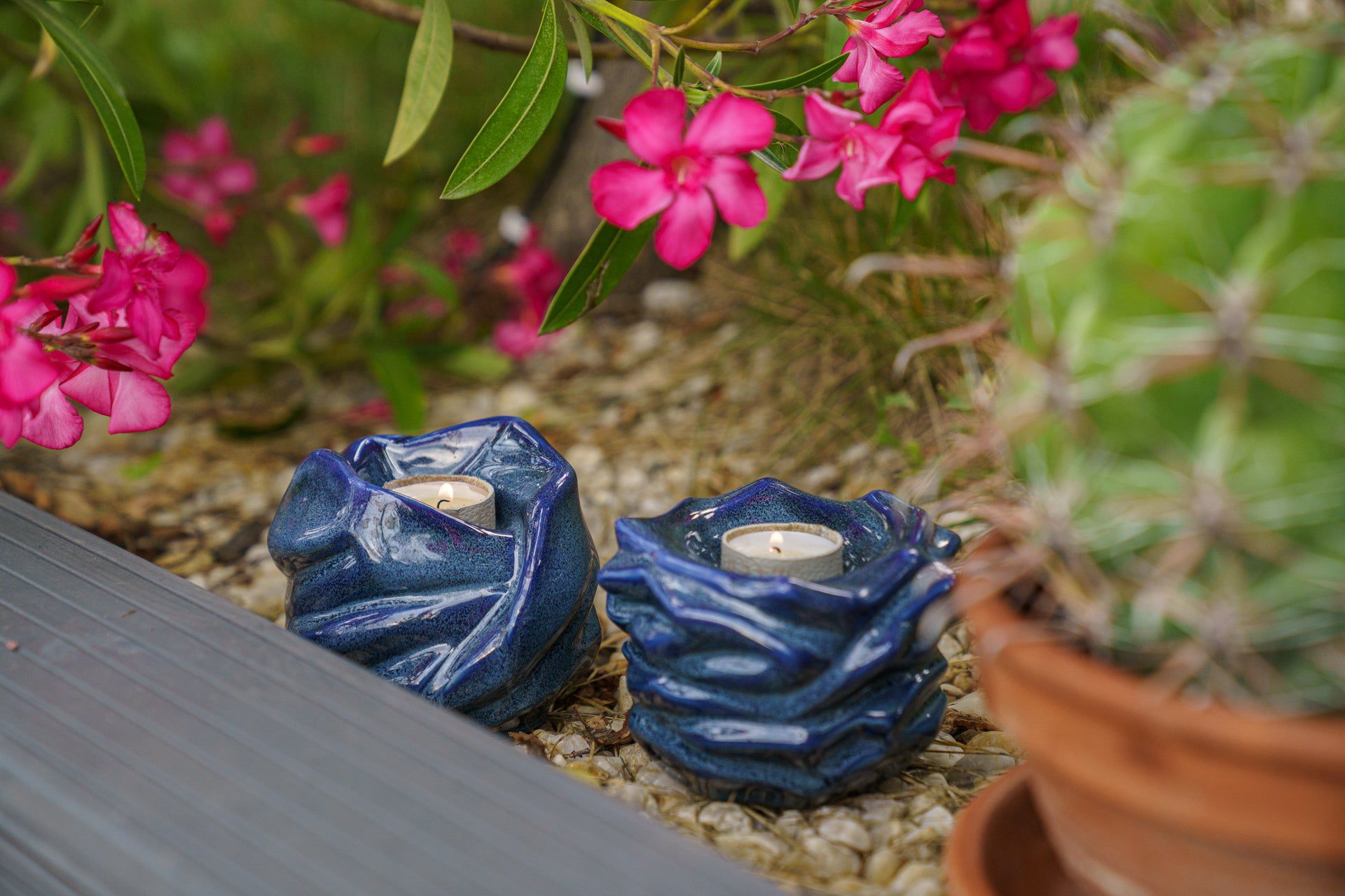 Candle Keepsake Urn for Ashes in Blue