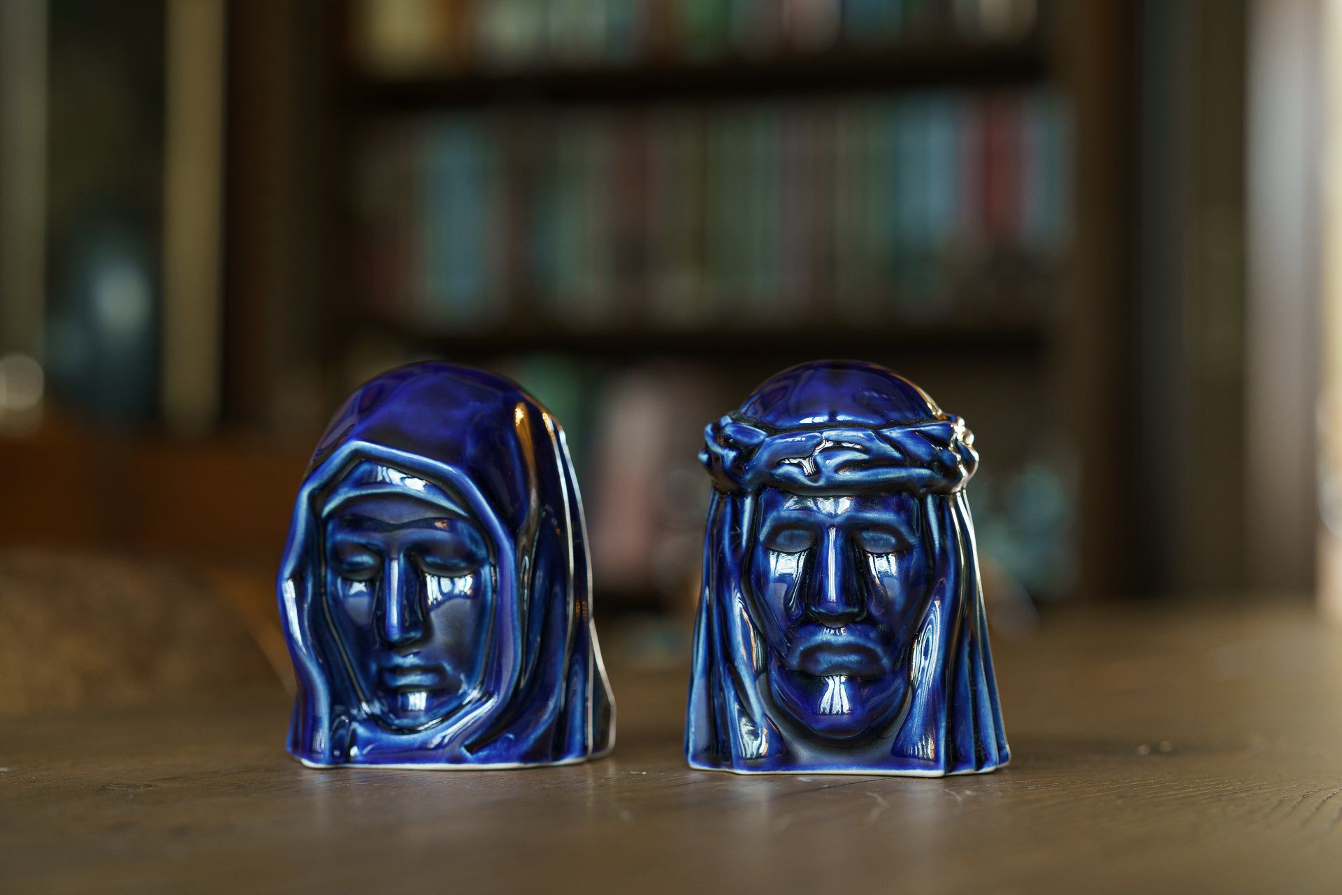 The Christ Mini Urn for Ashes in Metallic Blue