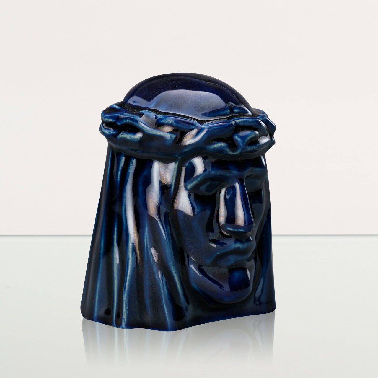The Christ Mini Urn for Ashes in Metallic Blue