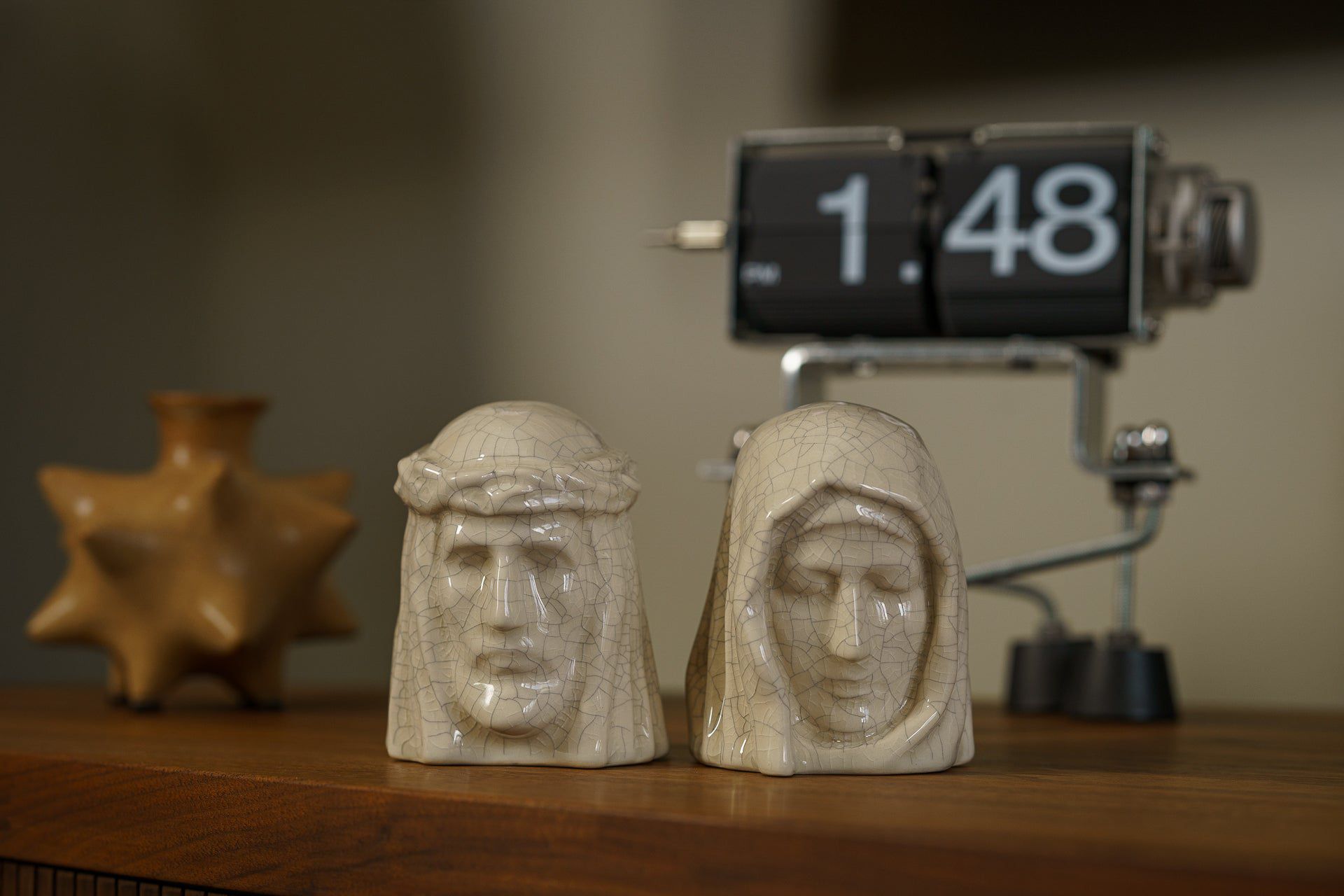 The Christ Mini Urn for Ashes in Crackle Glaze