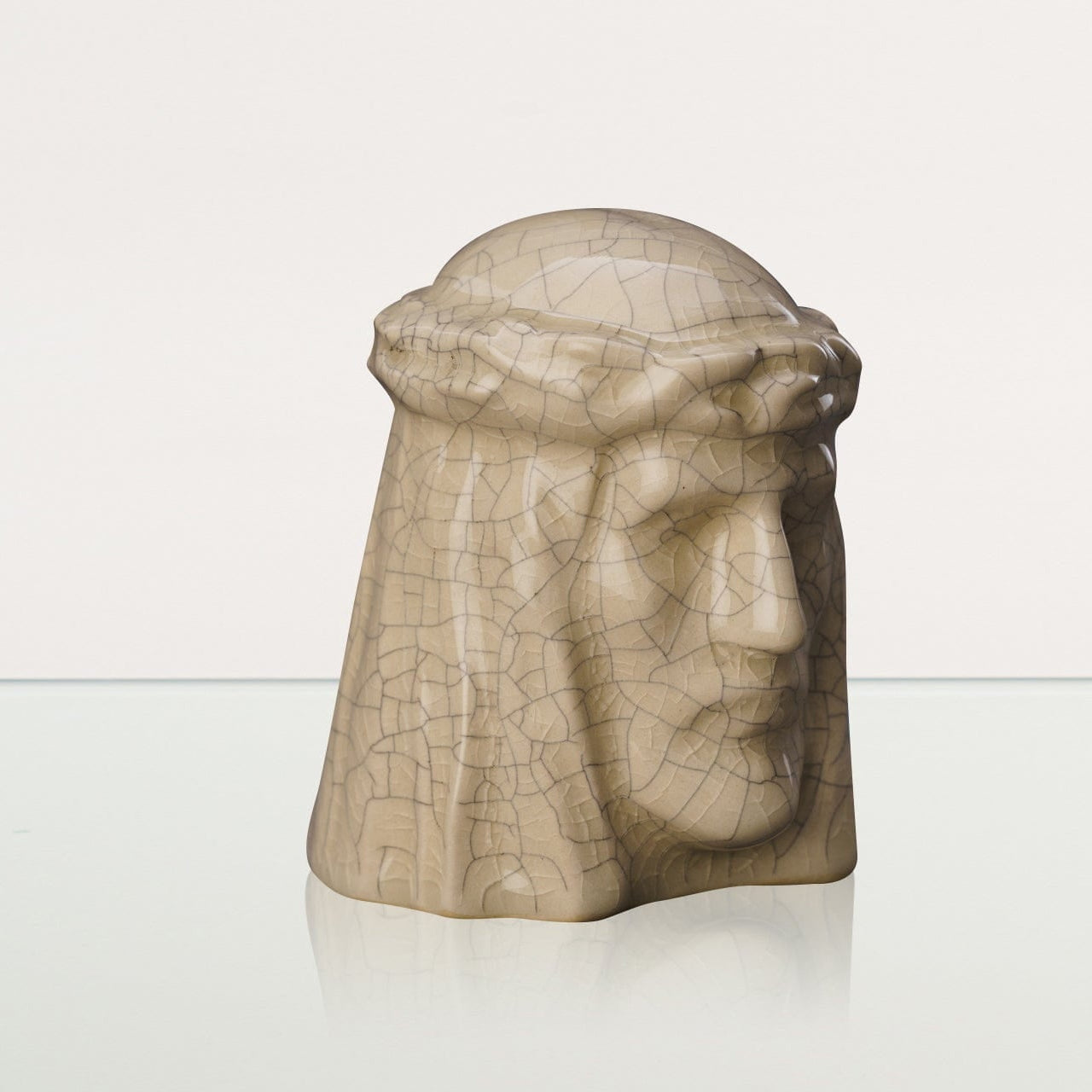 The Christ Mini Urn for Ashes in Crackle Glaze