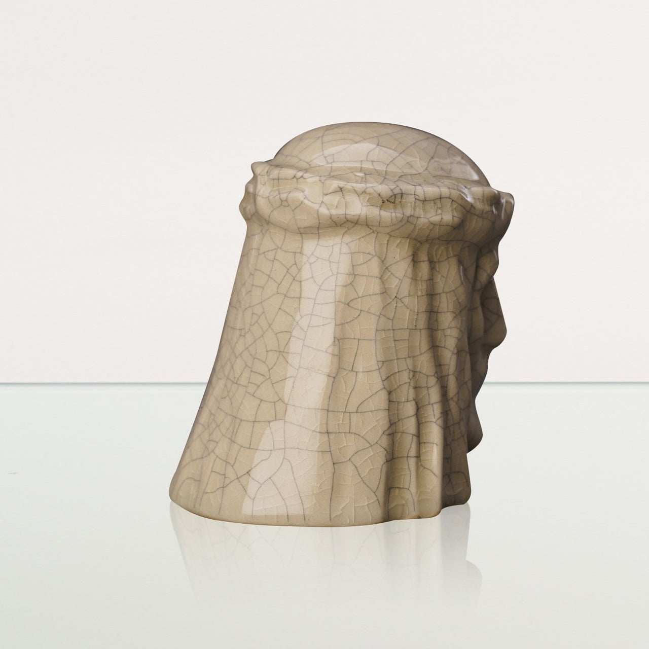 The Christ Mini Urn for Ashes in Crackle Glaze