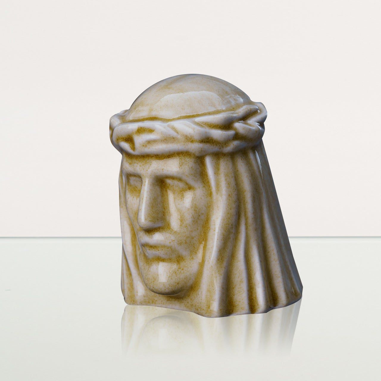 The Christ Mini Urn for Ashes in Light Sand