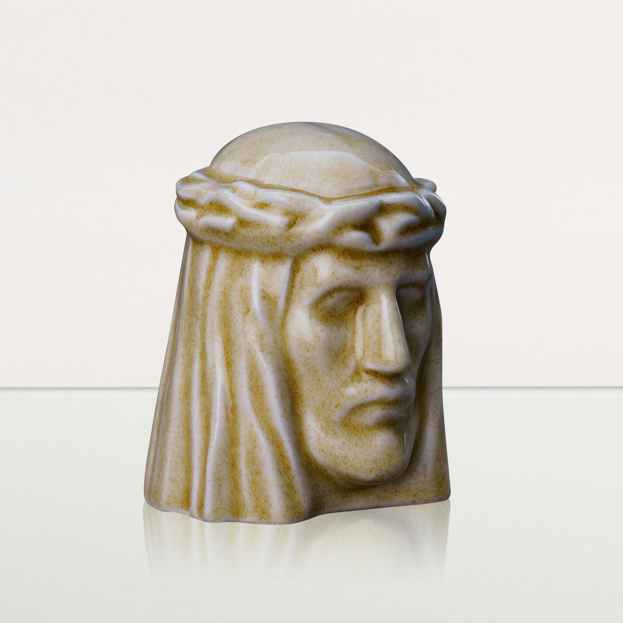The Christ Mini Urn for Ashes in Light Sand