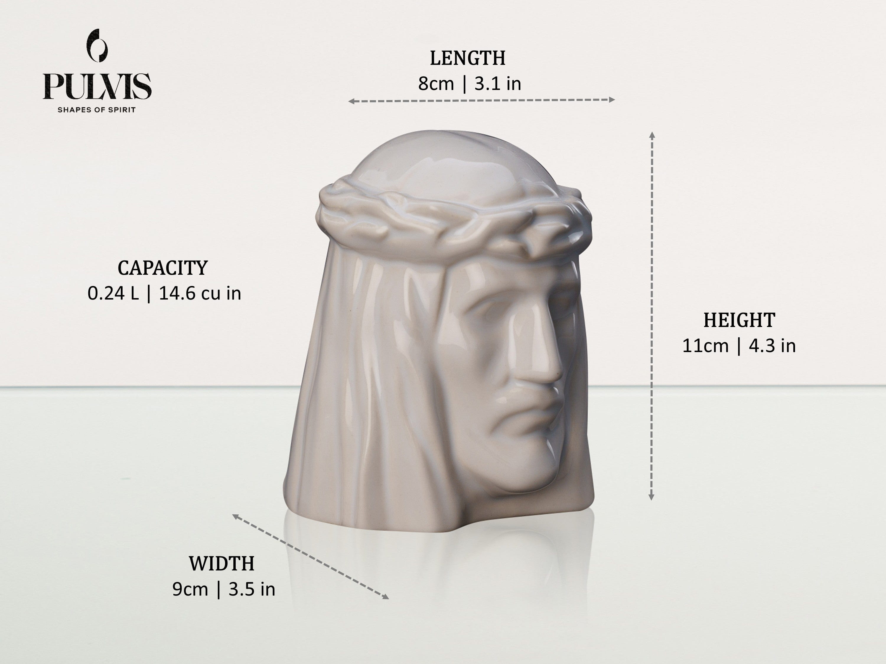 The Christ Mini Urn for Ashes in Oily Green