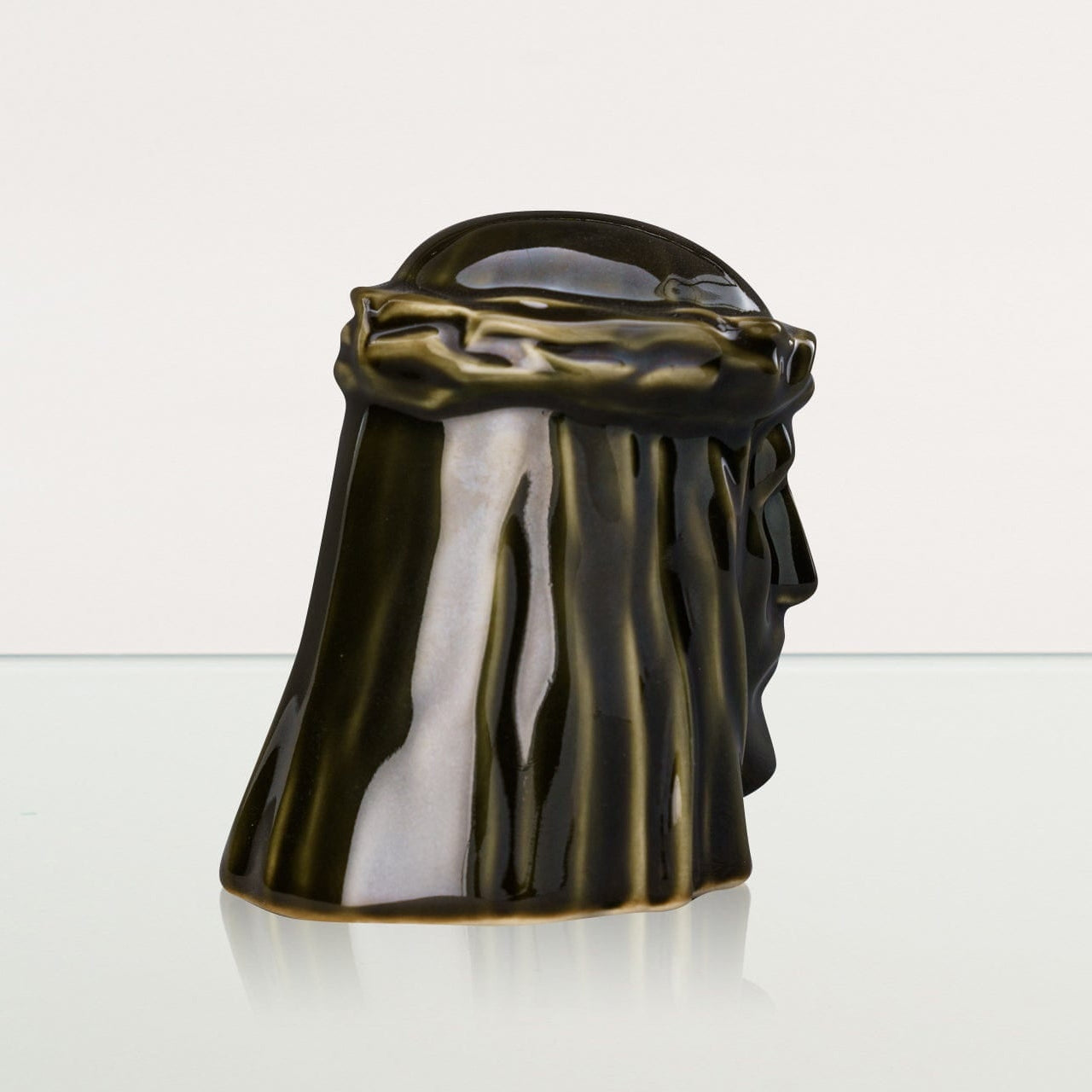 The Christ Mini Urn for Ashes in Oily Green