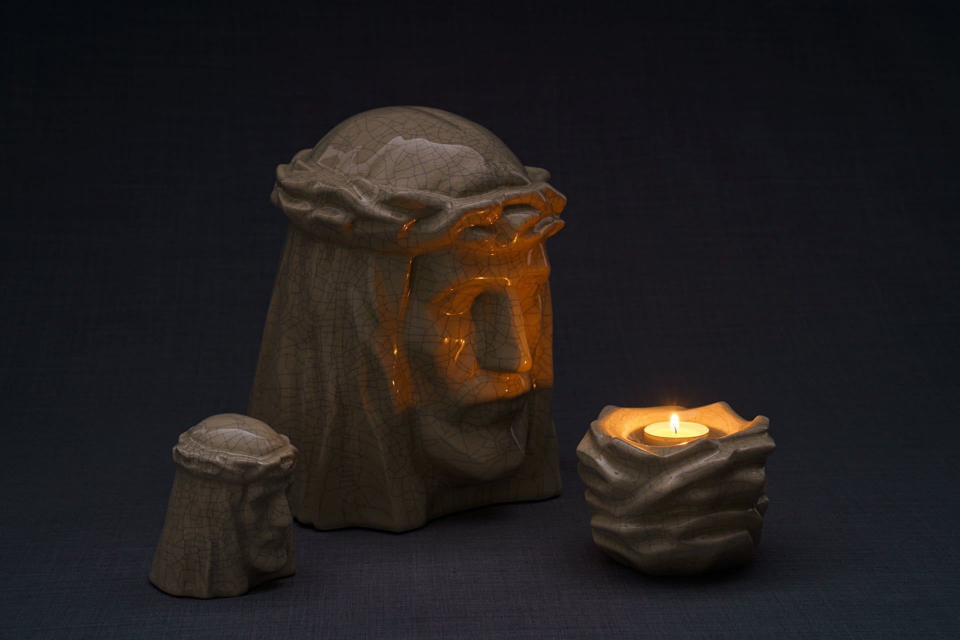 The Christ Mini Urn for Ashes in Oxide Green