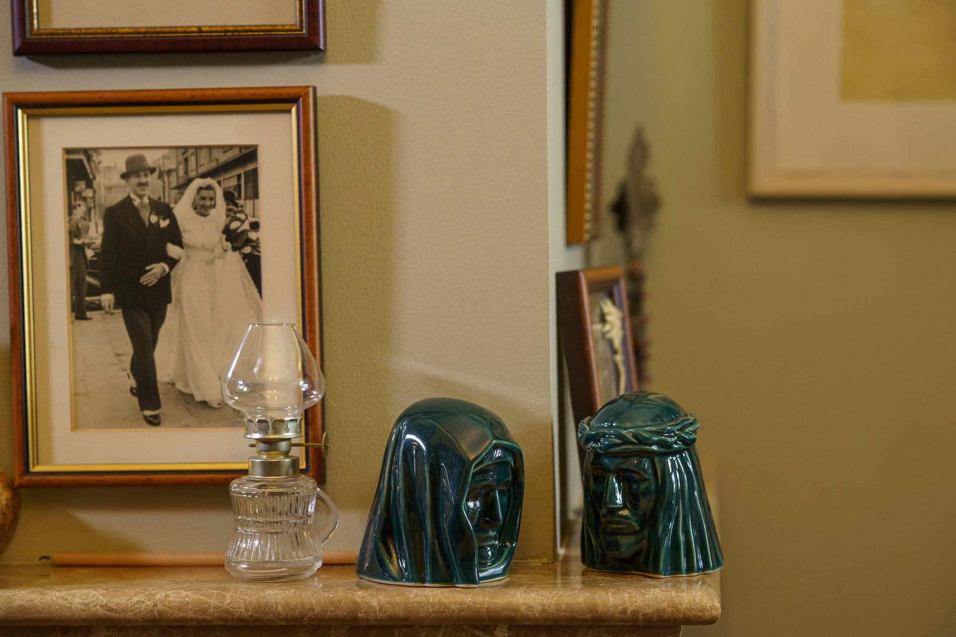 The Christ Mini Urn for Ashes in Oxide Green