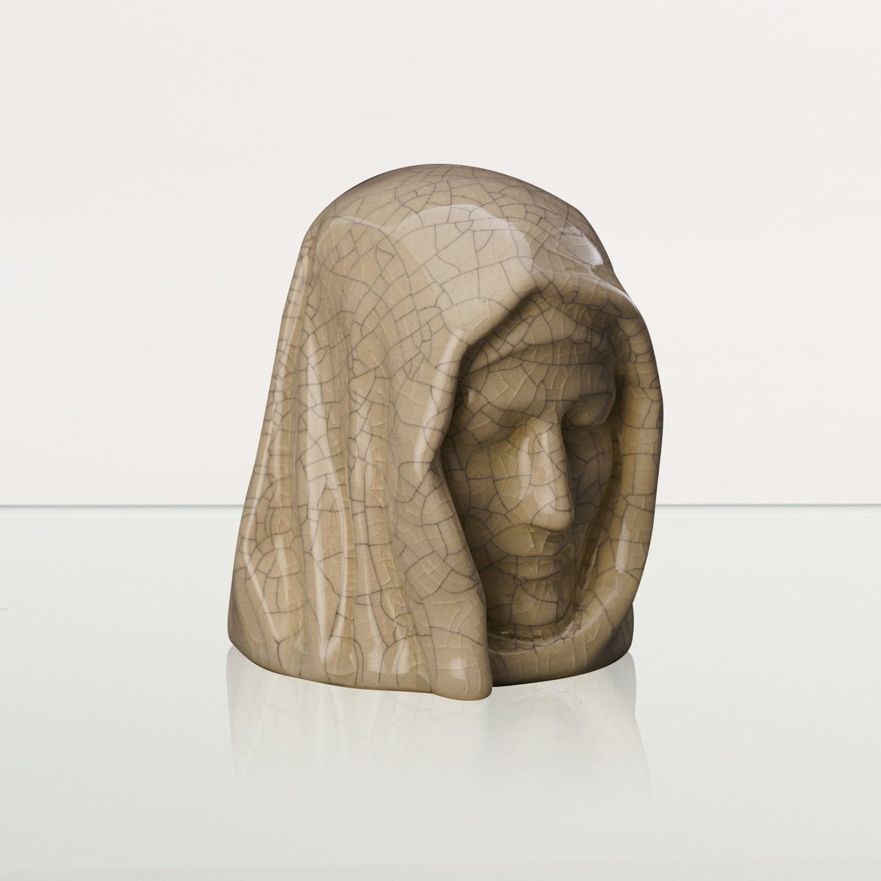 The Holy Mother Mini Urn for Ashes in Crackle Glaze