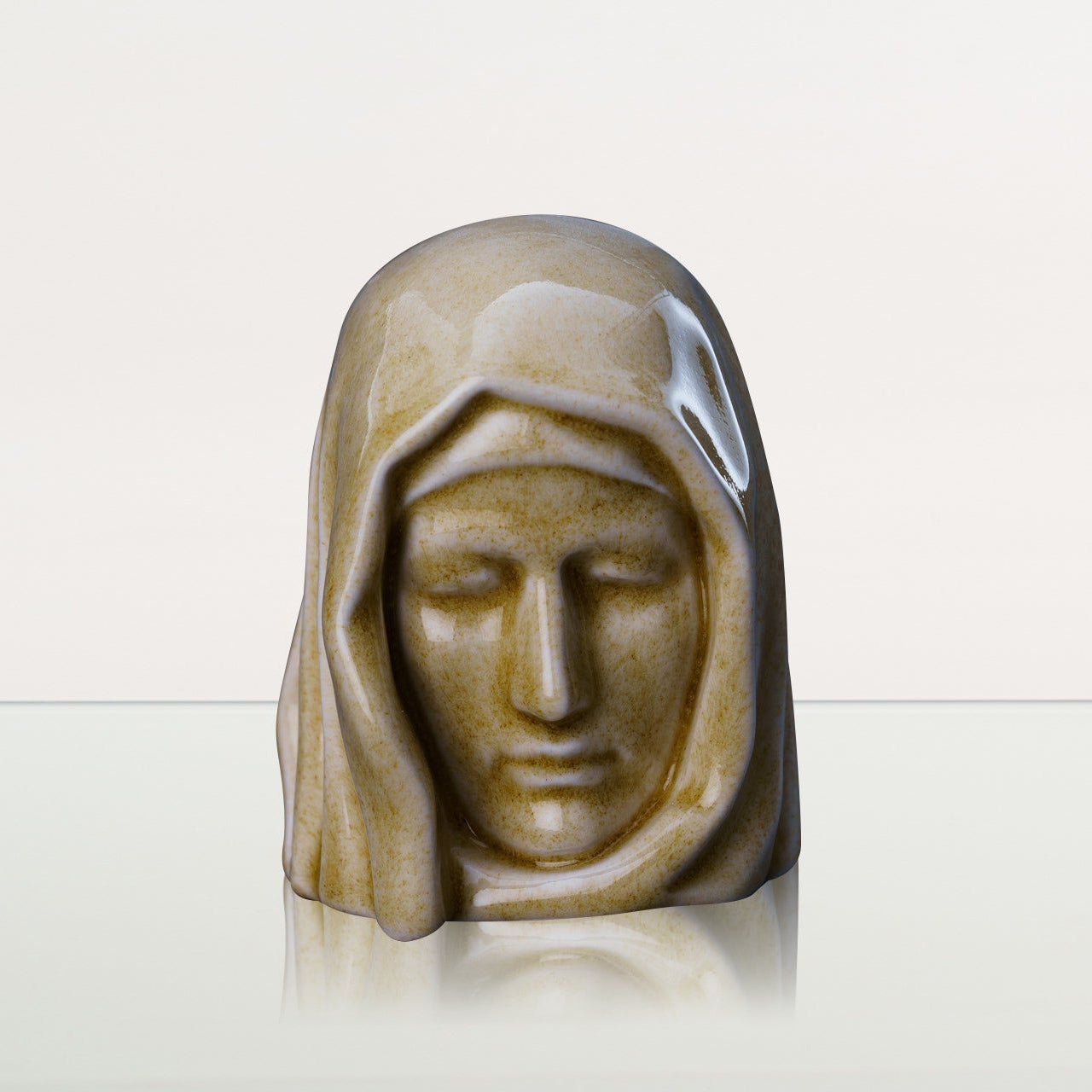 The Holy Mother Mini Urn for Ashes in Light Sand