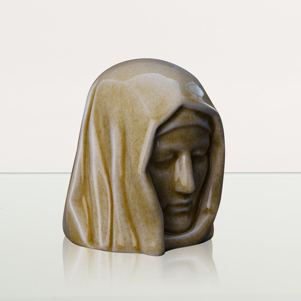 The Holy Mother Mini Urn for Ashes in Light Sand