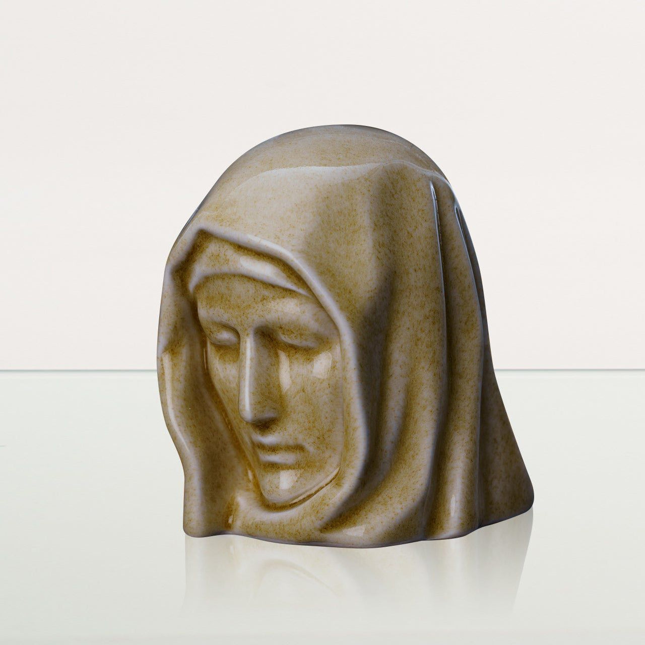 The Holy Mother Mini Urn for Ashes in Light Sand
