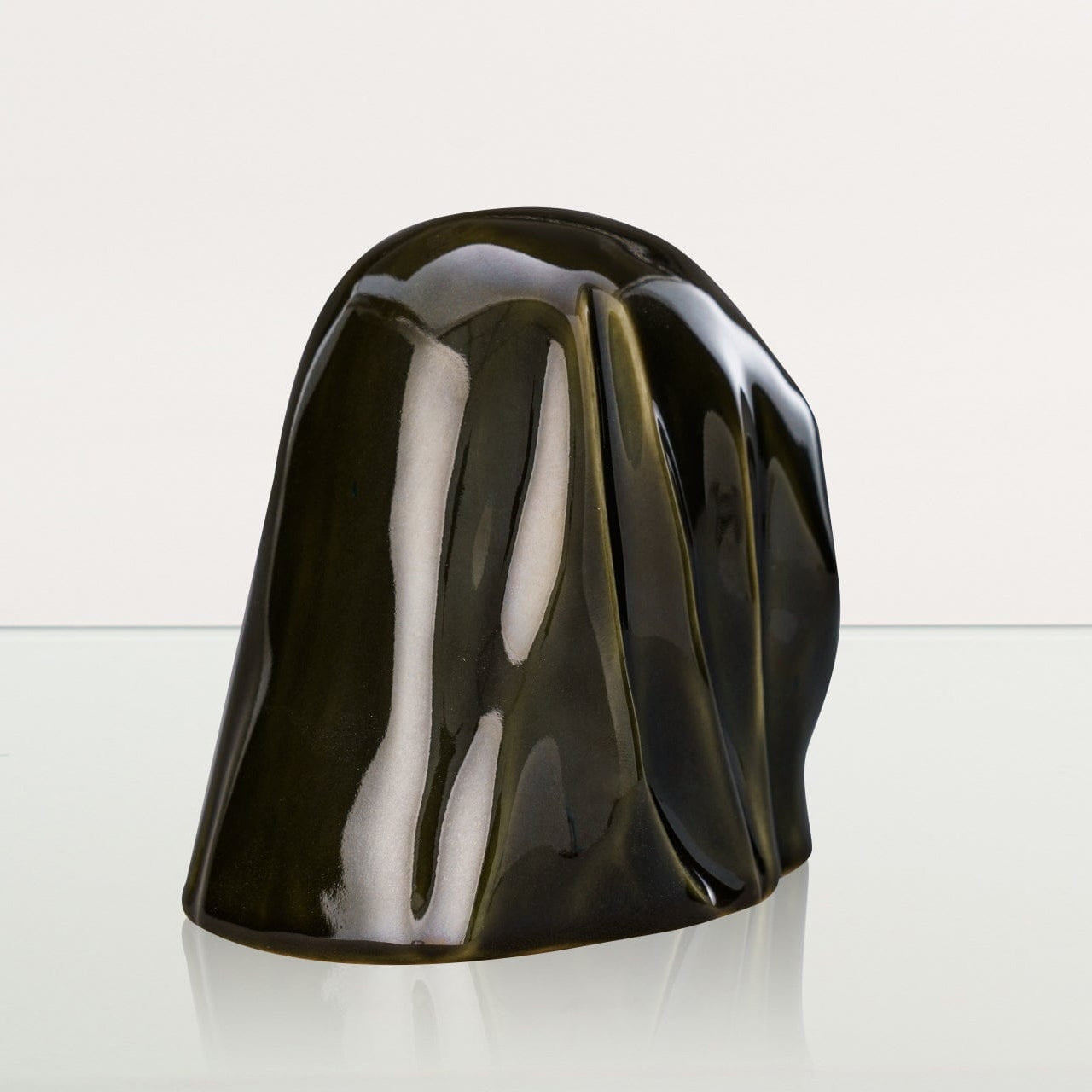 The Holy Mother Mini Urn for Ashes in Oily Green