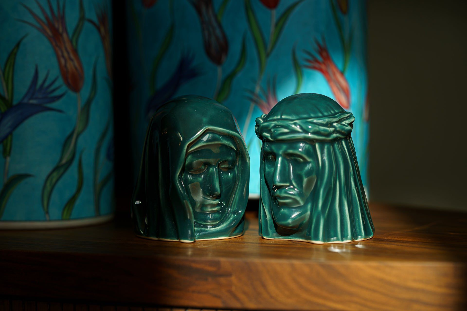 The Holy Mother Mini Urn for Ashes in Oxide Green