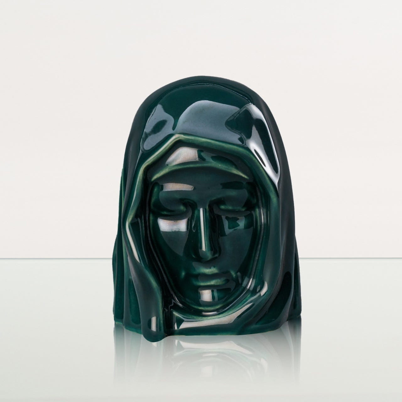The Holy Mother Mini Urn for Ashes in Oxide Green