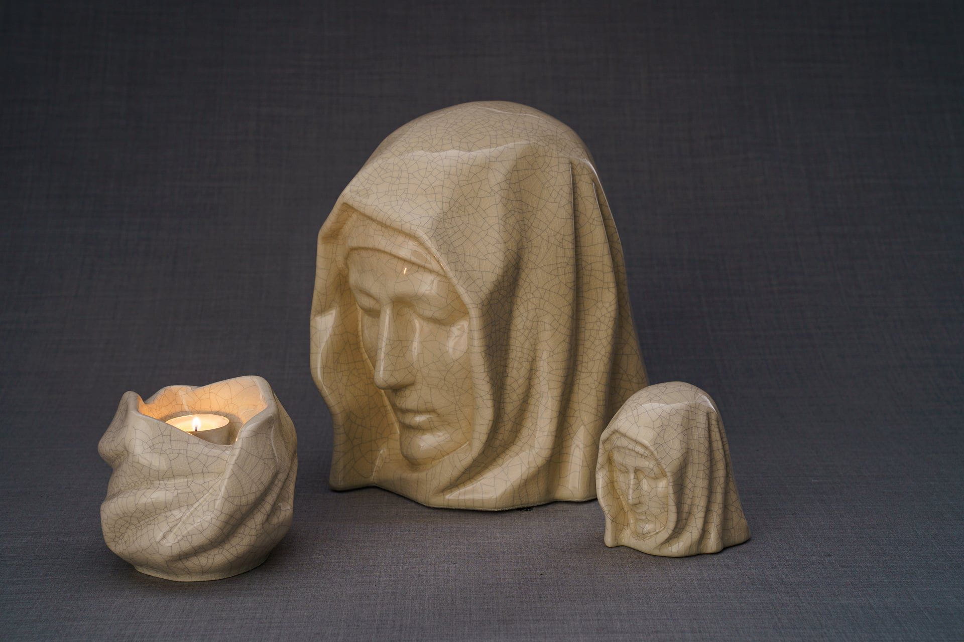 The Holy Mother Mini Urn for Ashes in White