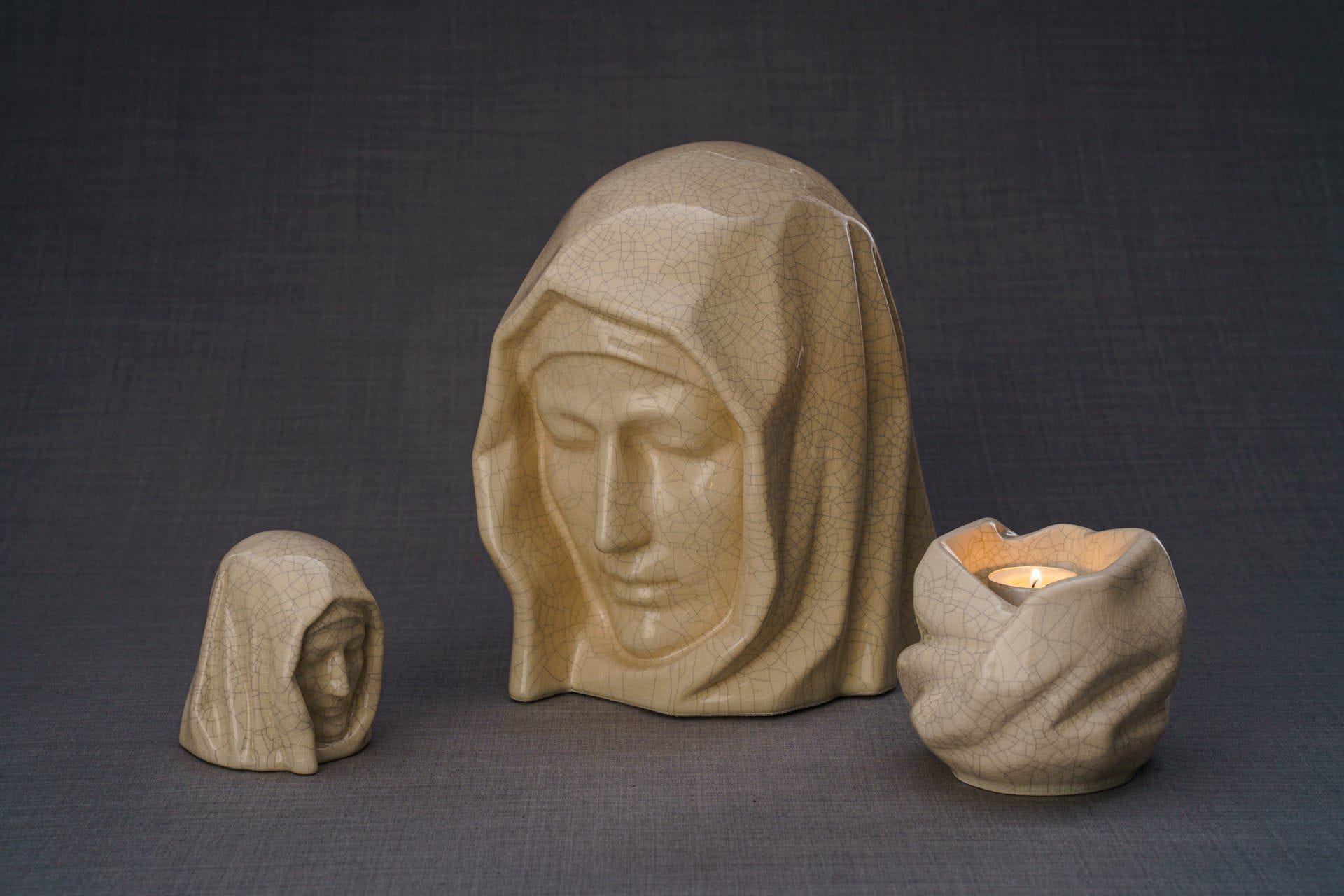 The Holy Mother Mini Urn for Ashes in White