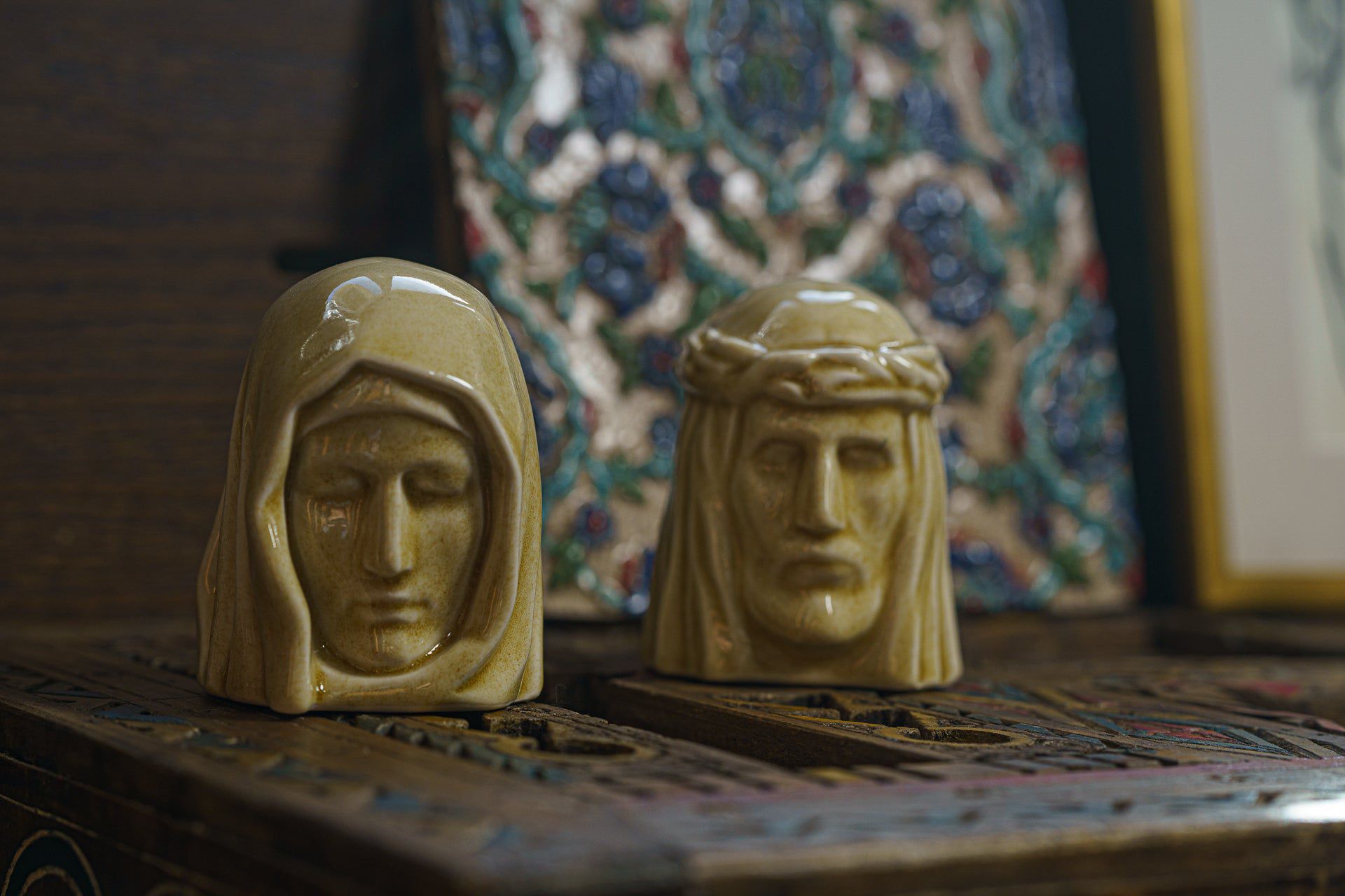 The Holy Mother Mini Urn for Ashes in White