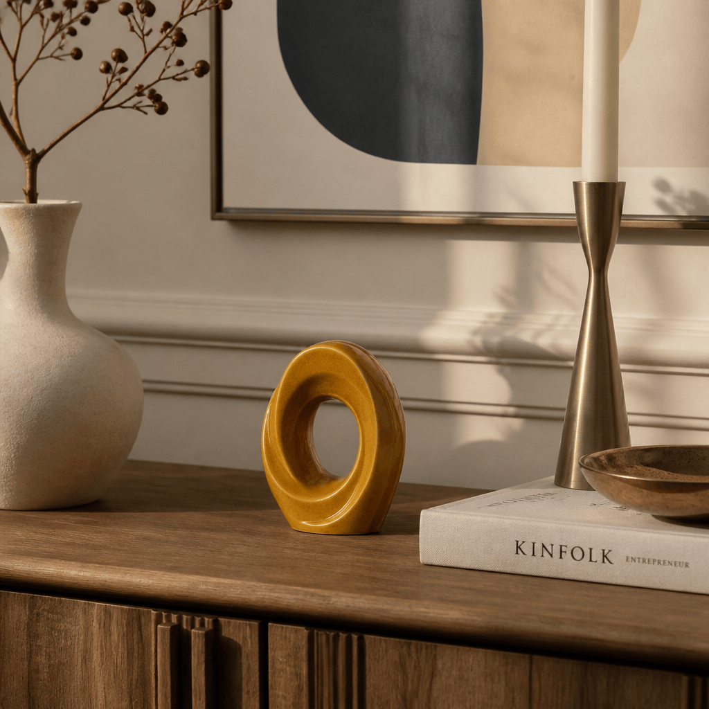 The Passage Mini Urn for Ashes in Amber Yellow