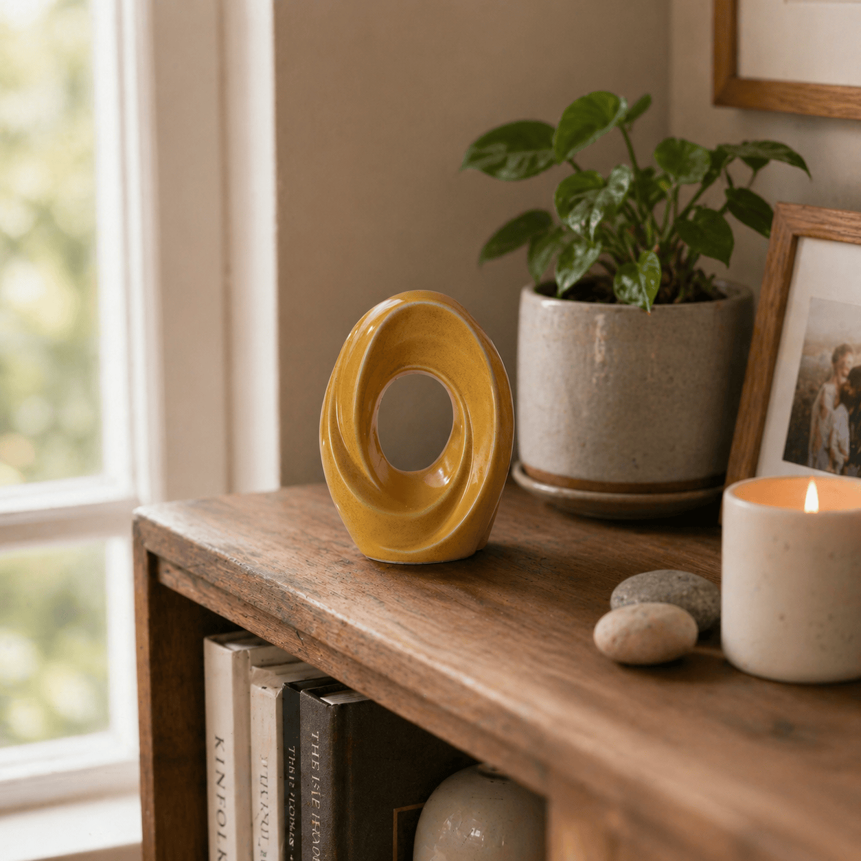 The Passage Mini Urn for Ashes in Amber Yellow