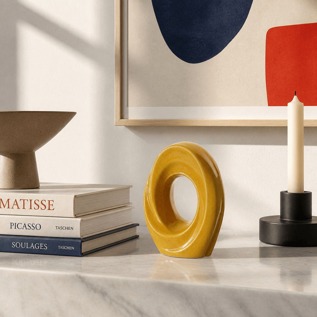 The Passage Mini Urn for Ashes in Amber Yellow