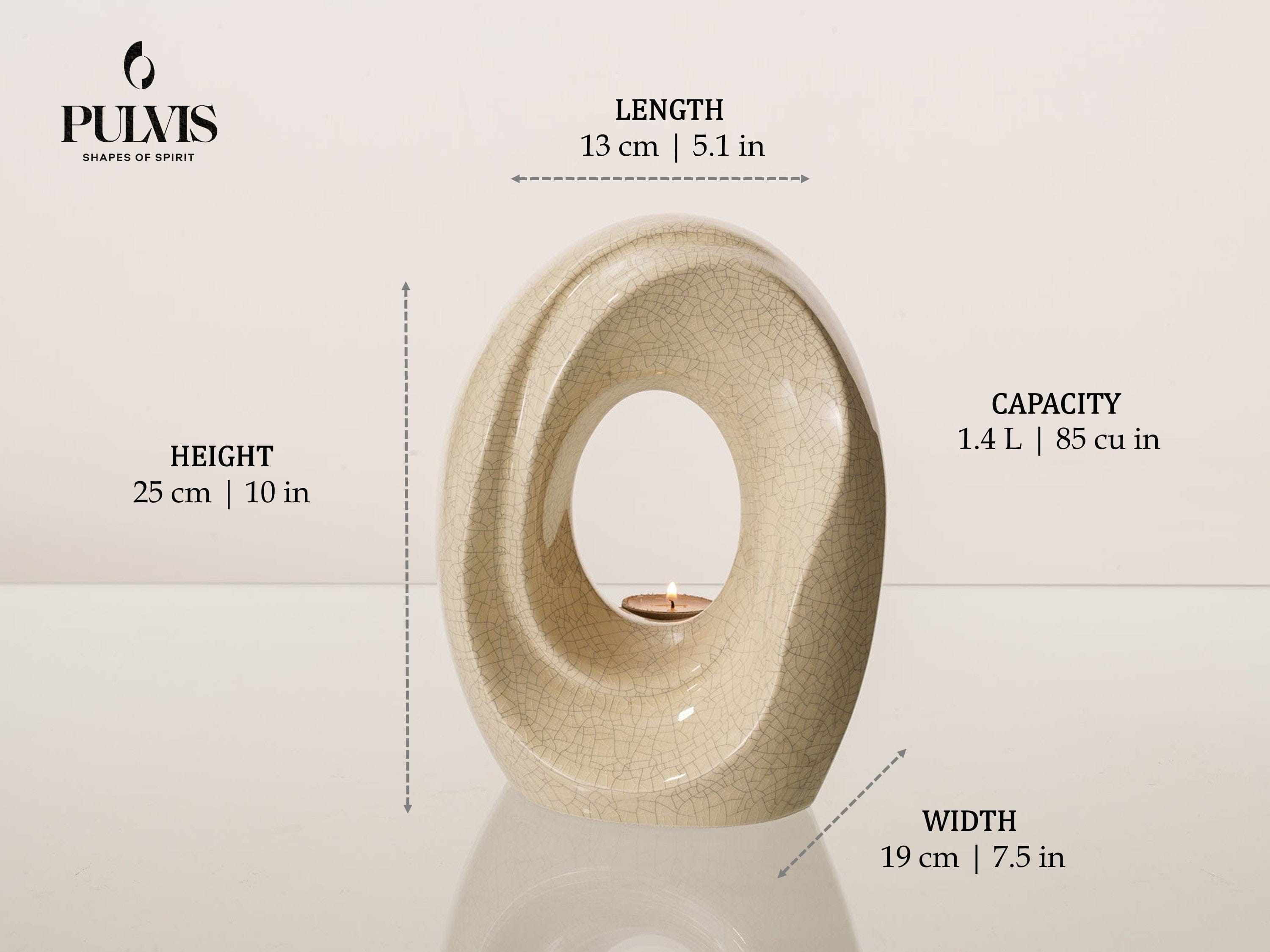 The Passage Medium Urn for Ashes in Cream