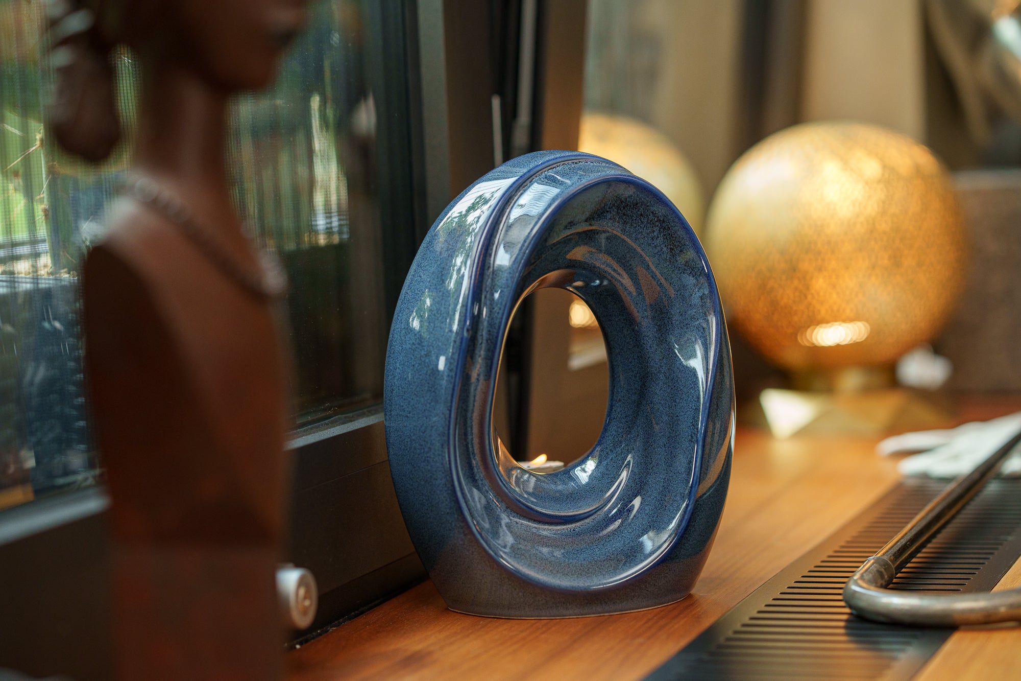 The Passage Medium Urn for Ashes in Blue