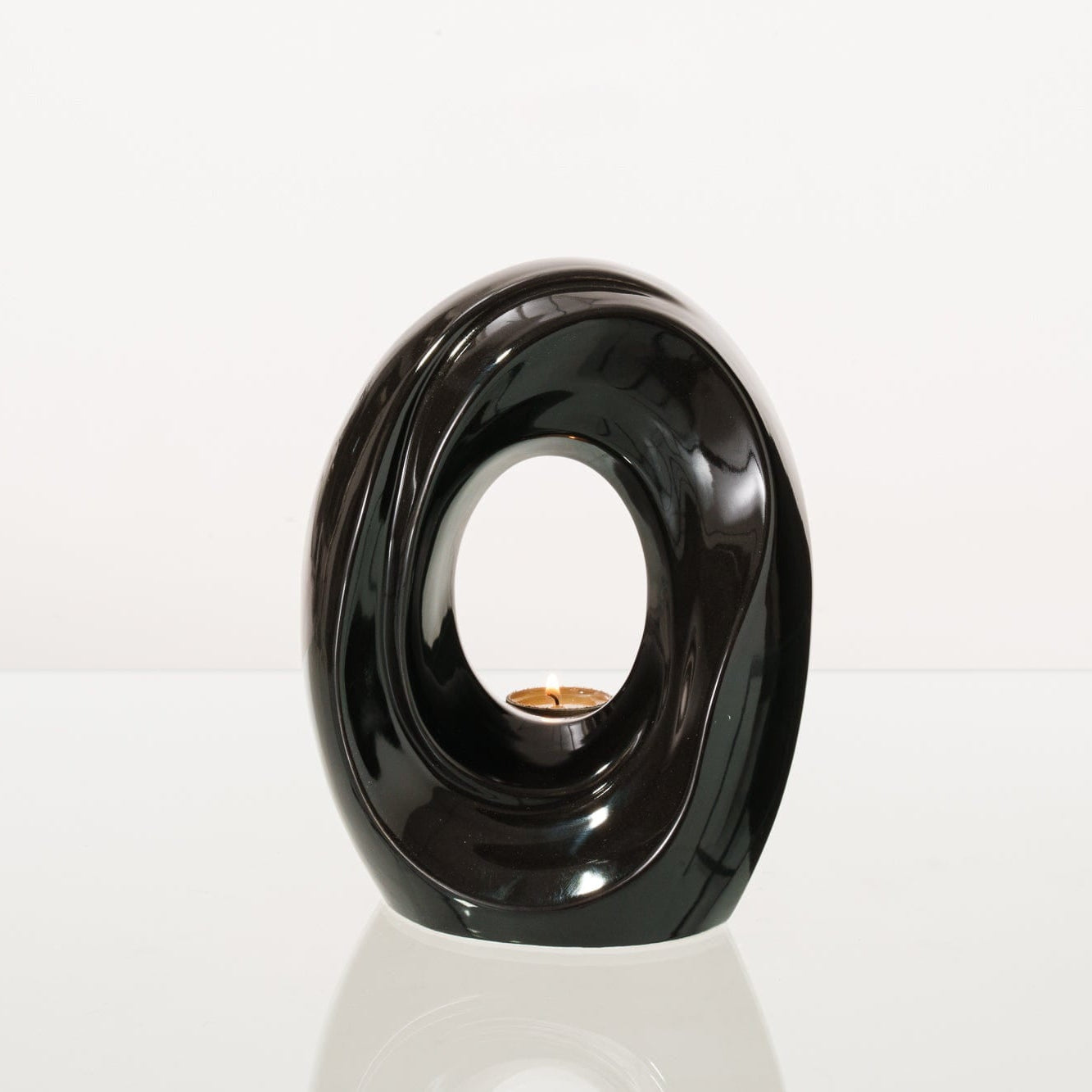 The Passage Medium Urn for Ashes in Glossy Black