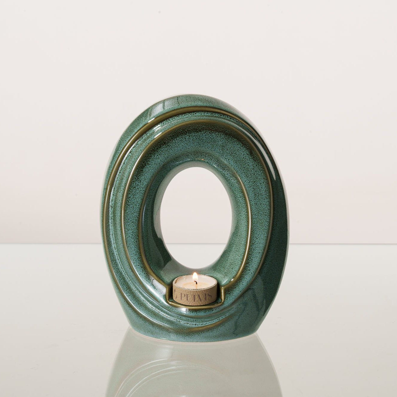 The Passage Medium Urn for Ashes in Oily Green