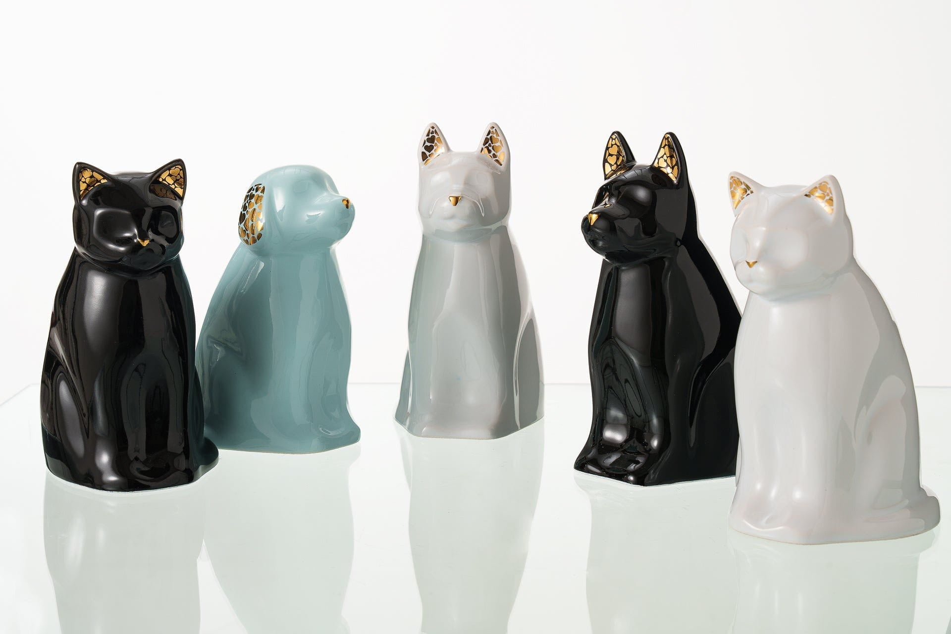 Meow Cat Pet Urn for Ashes in White