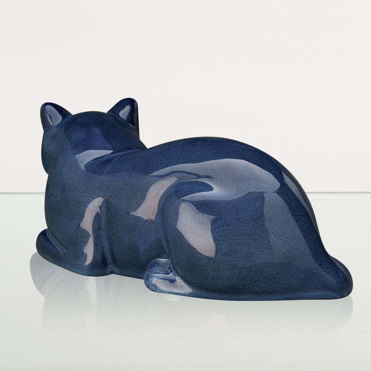 Lying Cat Urn for Ashes in Blue
