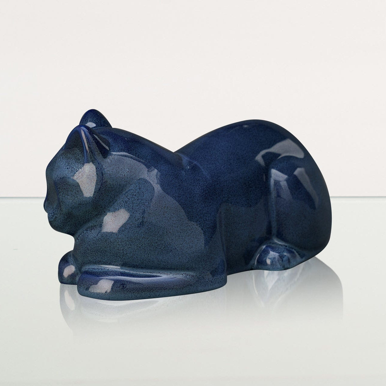 Lying Cat Urn for Ashes in Blue