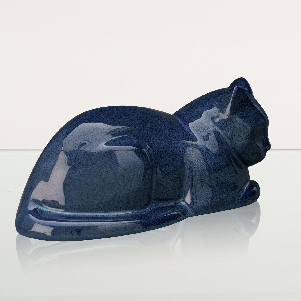 Lying Cat Urn for Ashes in Blue