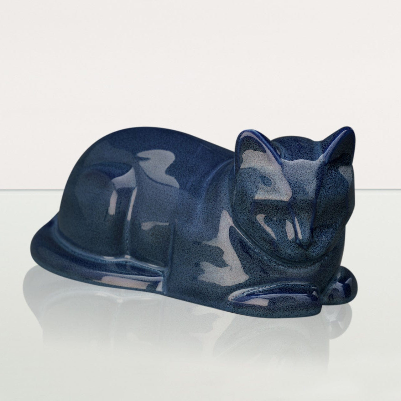 Lying Cat Urn for Ashes in Blue