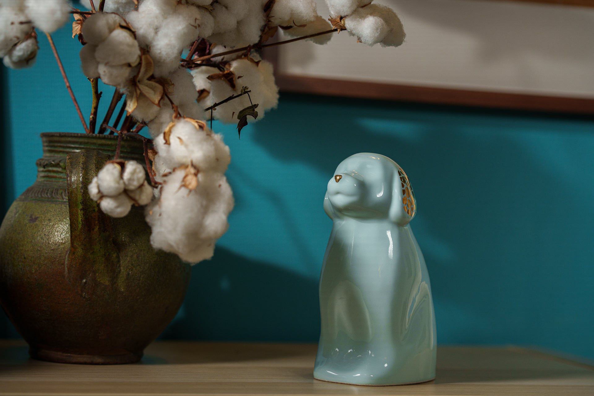 Cuddle Dog Pet Urn for Ashes in Light Blue