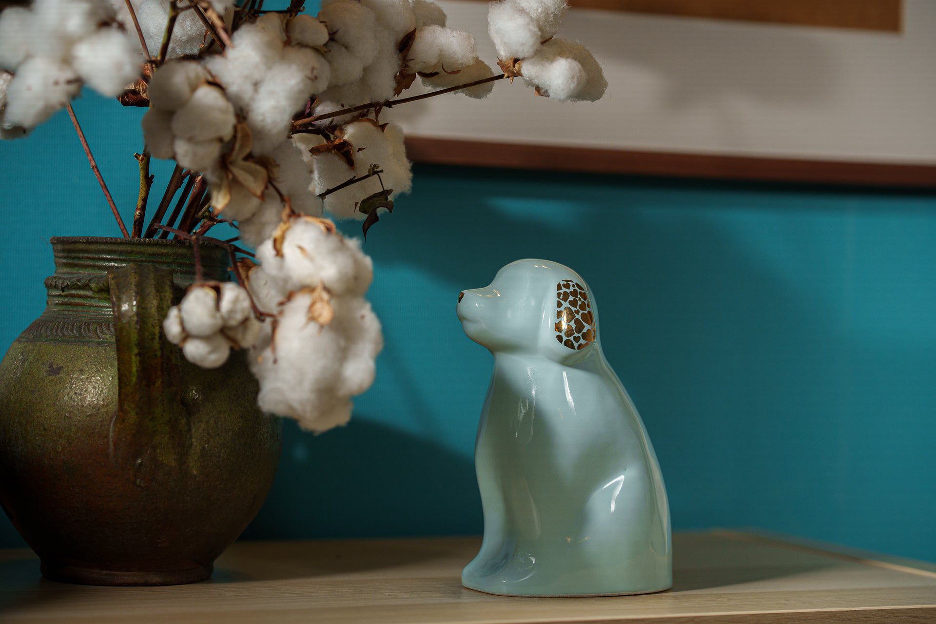 Cuddle Dog Pet Urn for Ashes in Light Blue