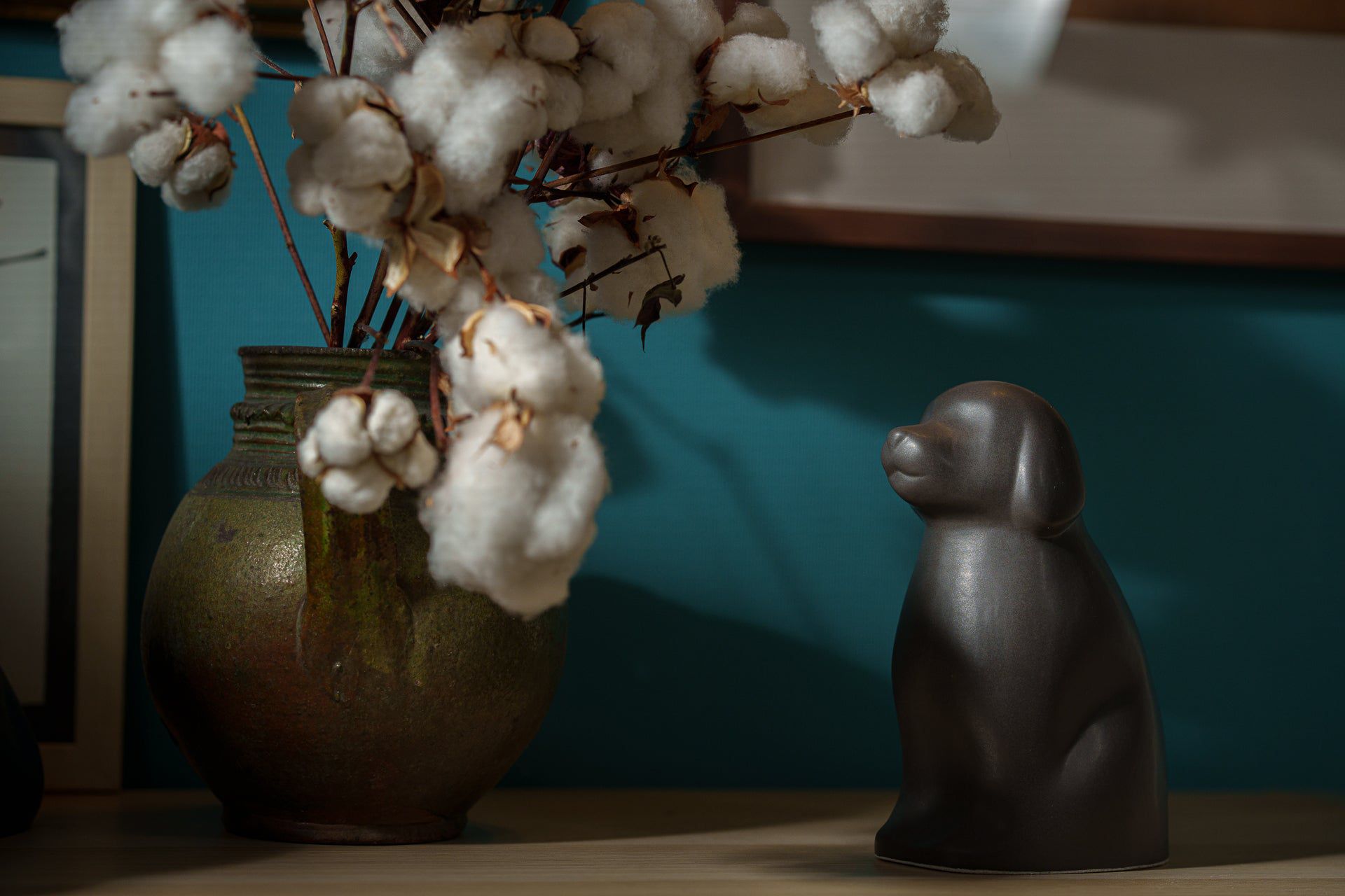 Cuddle Dog Pet Urn for Ashes in Matte Grey