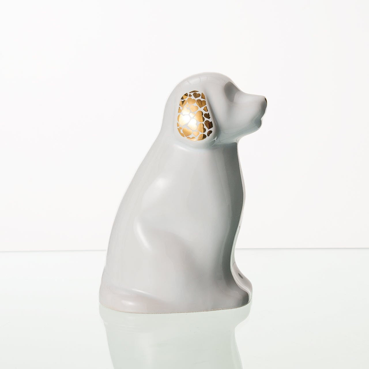 Cuddle Dog Pet Urn for Ashes in White