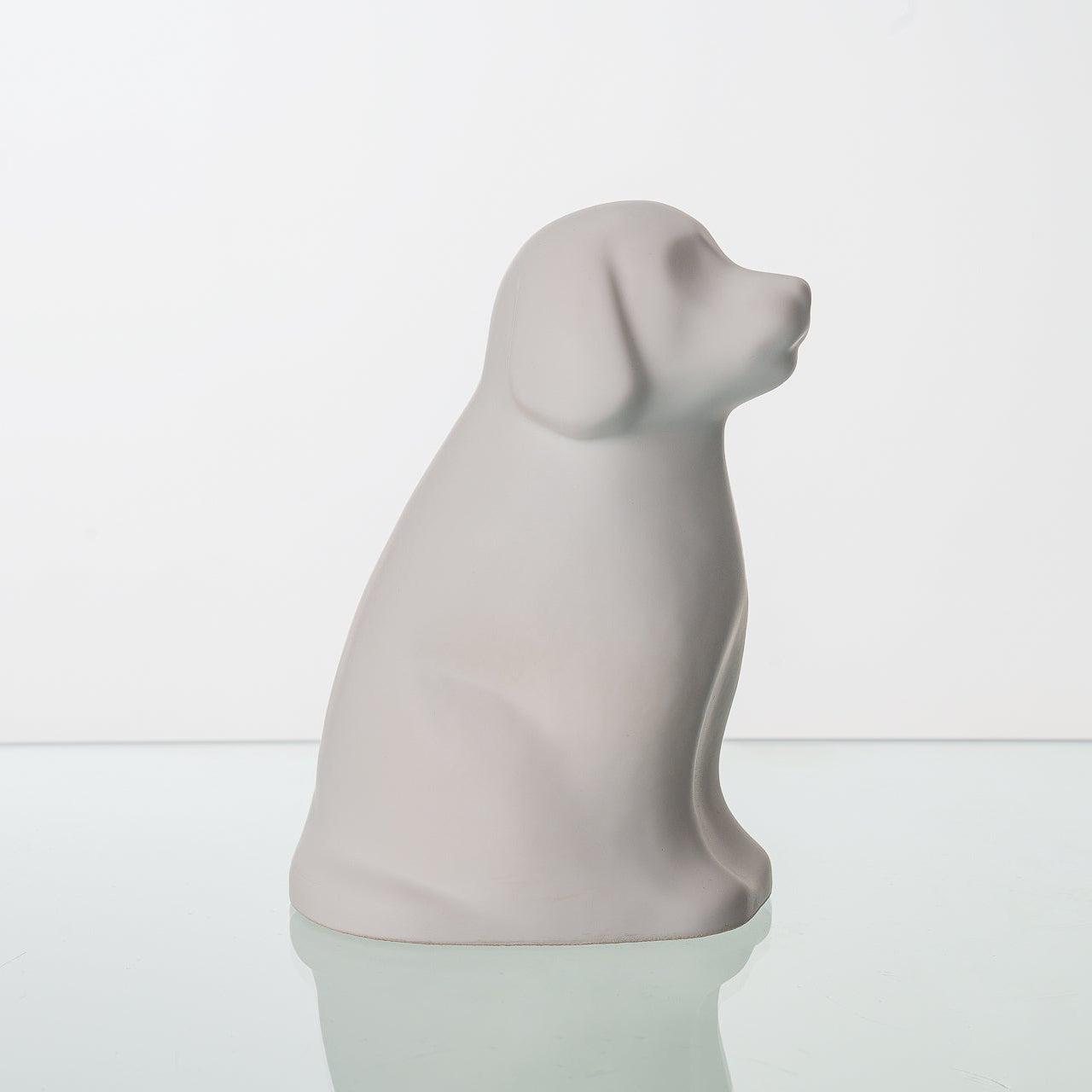 Cuddle Dog Urn for Ashes in Matte White