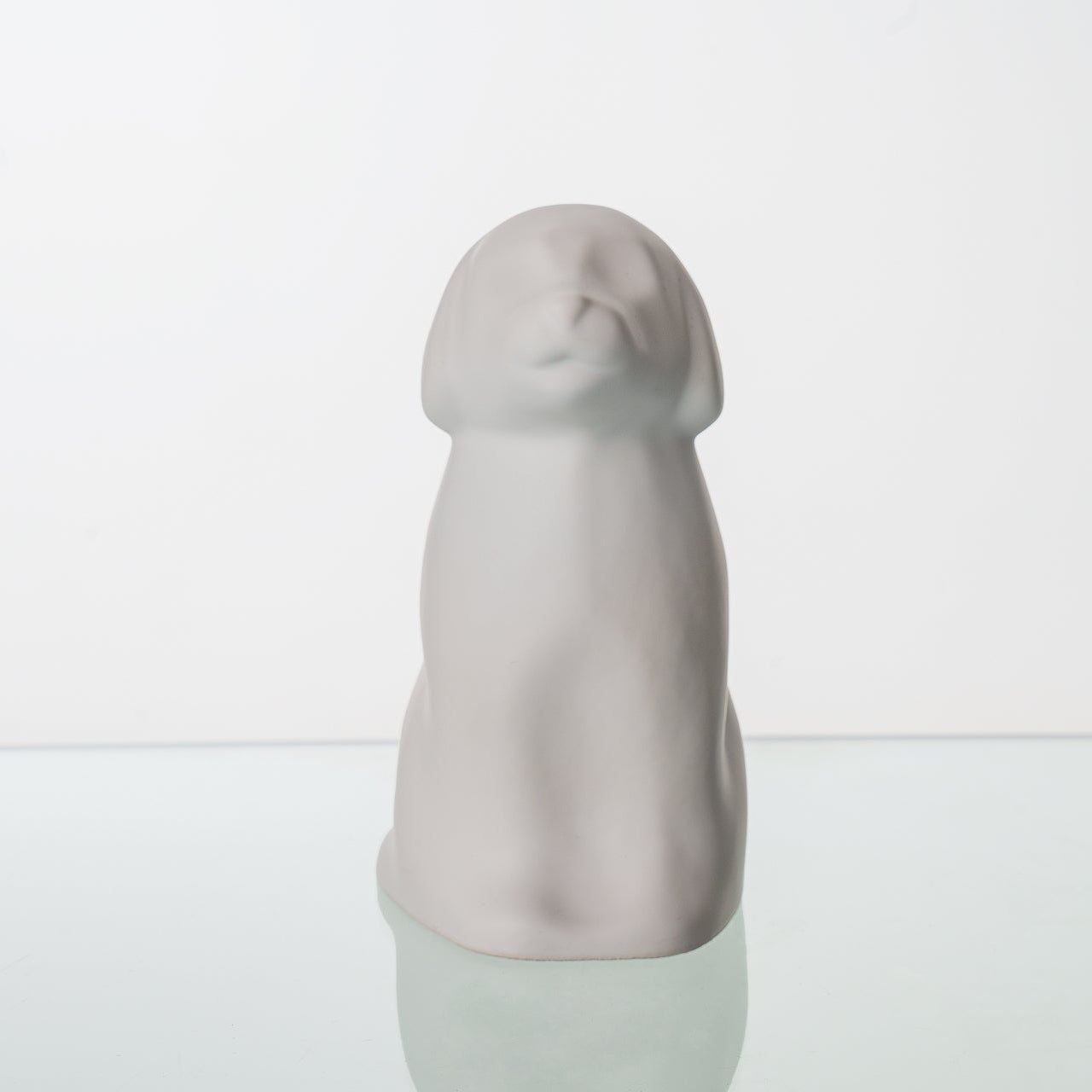 Cuddle Dog Urn for Ashes in Matte White