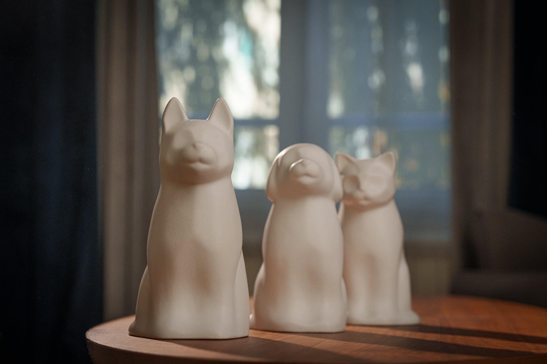 Cuddle Dog Urn for Ashes in Matte White