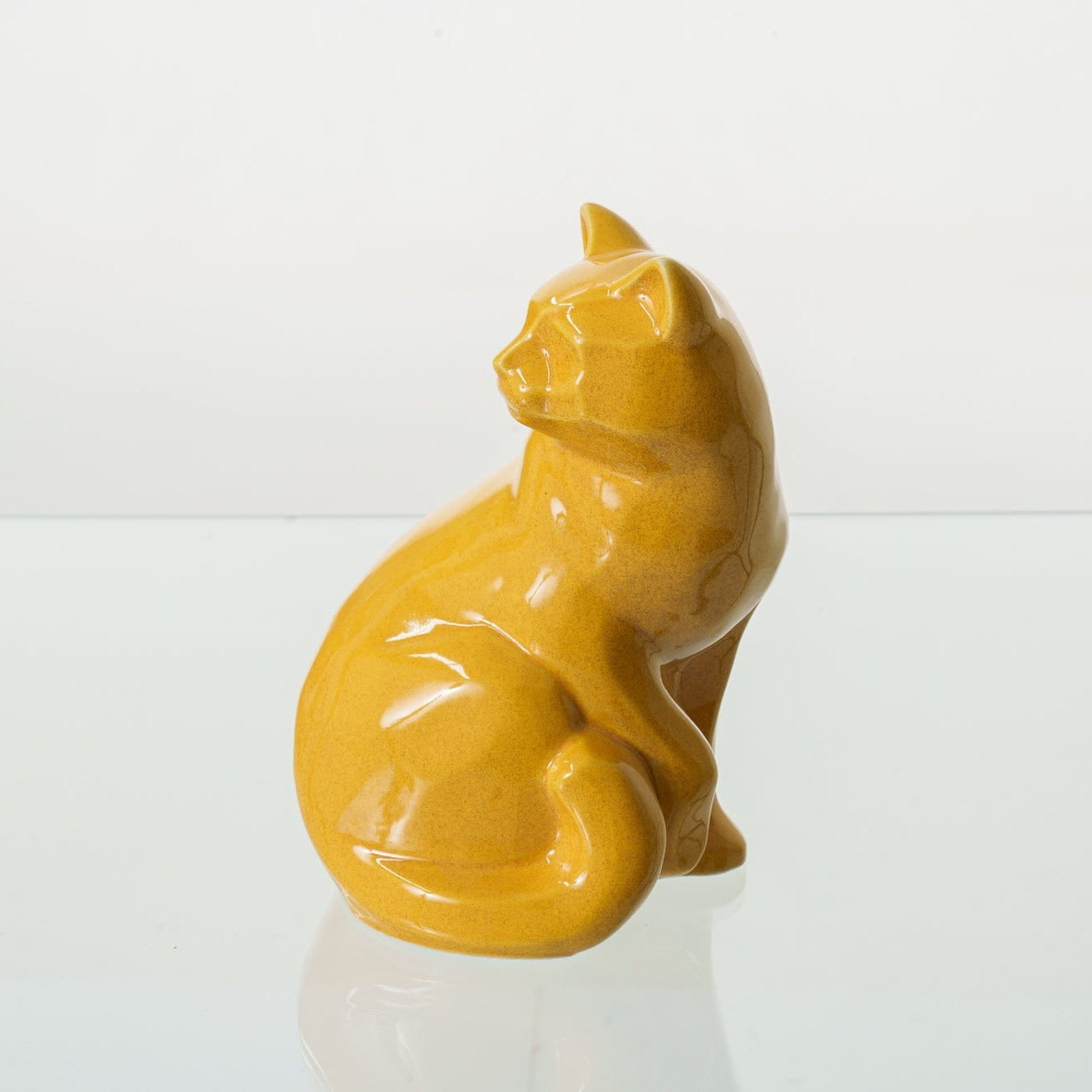 Felix Cat Urn for Ashes in Amber Yellow