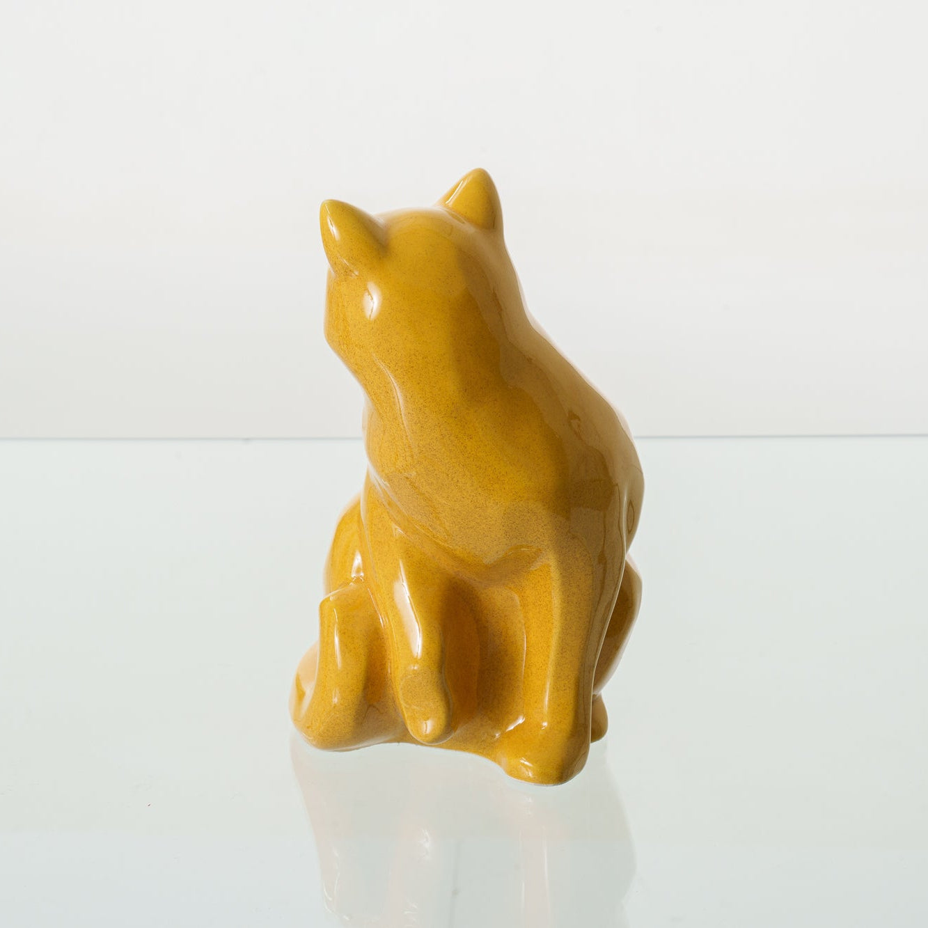 Felix Cat Urn for Ashes in Amber Yellow