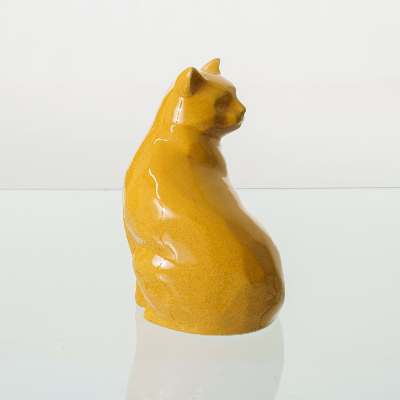 Felix Cat Urn for Ashes in Amber Yellow