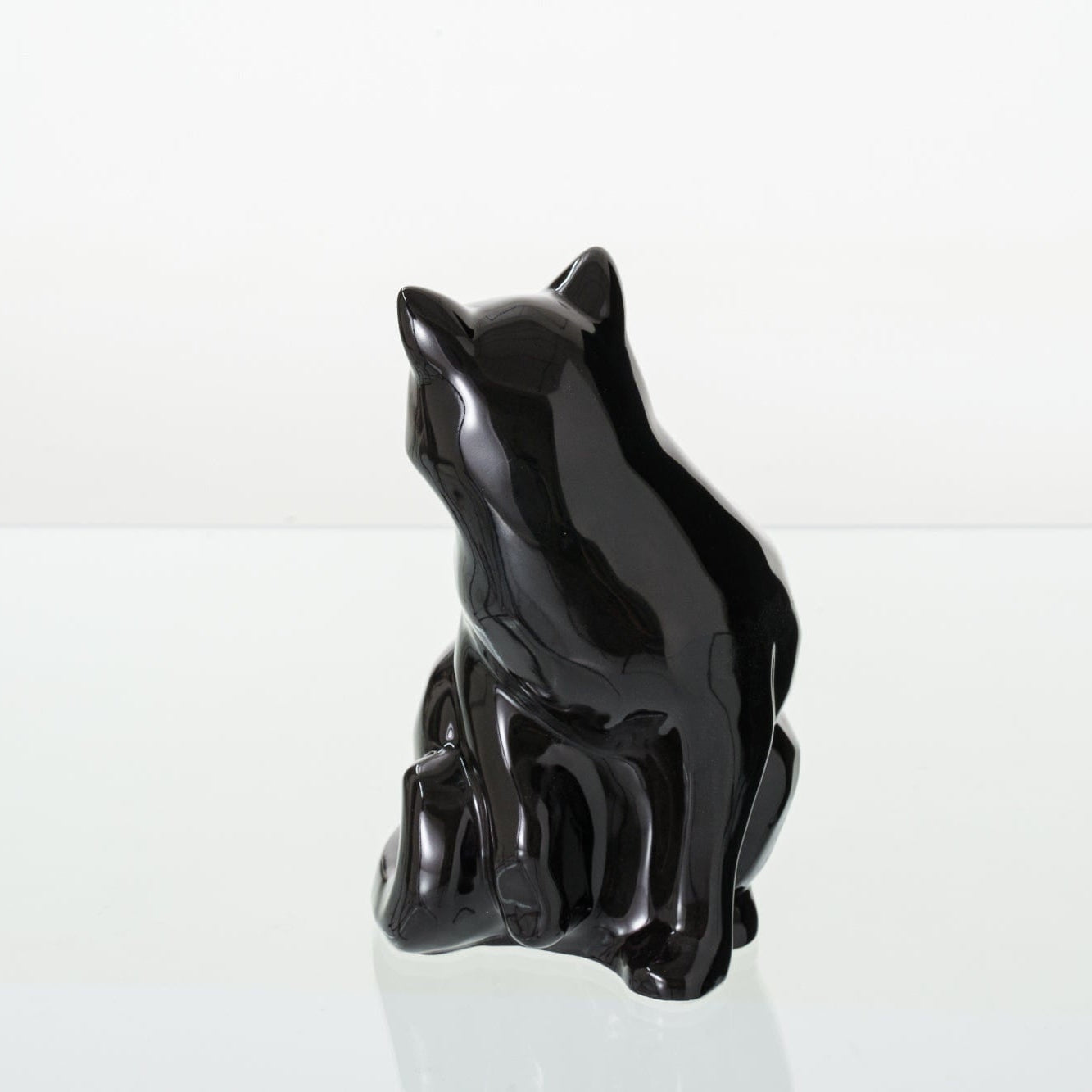 Felix Cat Urn for Ashes in Glossy Black